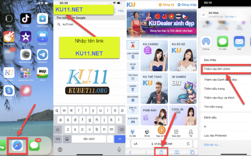 Lưu link Ku Kubet về iOS